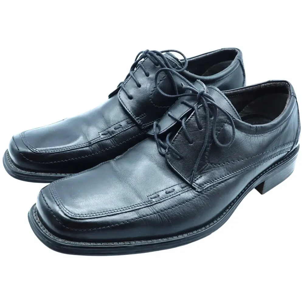 Structure Black Leather SQUARE TOE Oxford Mens Dress Shoes Lace Up 10 Work